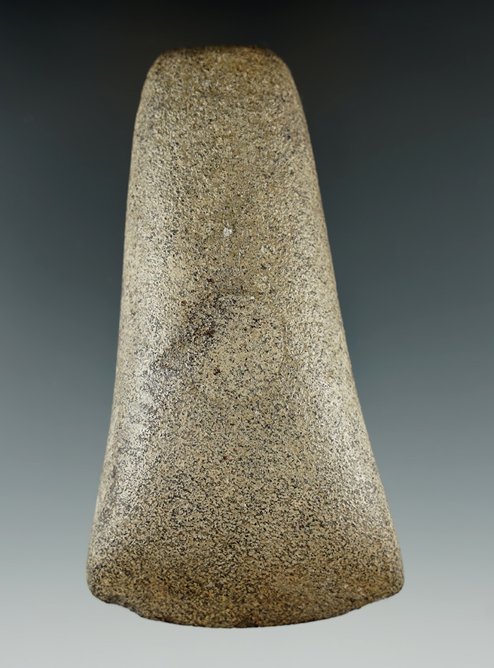 4 1/4" Hardstone Celt with a 2 1/4" flared bit found in Madison Co., Ohio. Ex. Perry Snider.