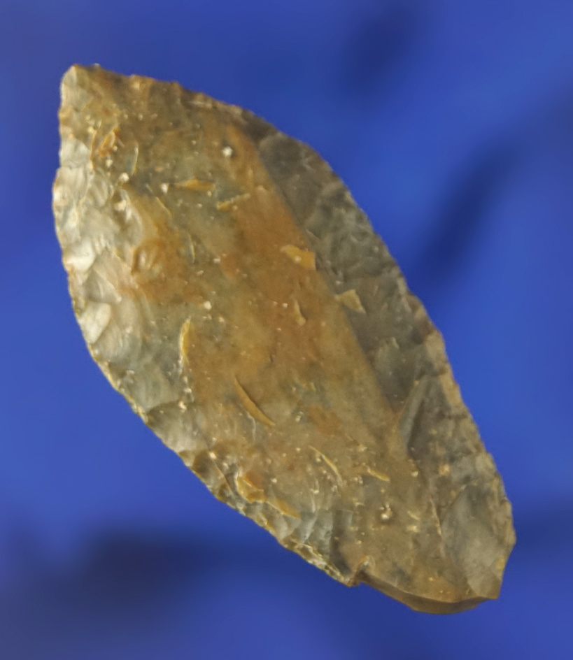 1 7/8" Paleo Spedis with nicely ground lower edges found near Yeager Island by the Columbia River.