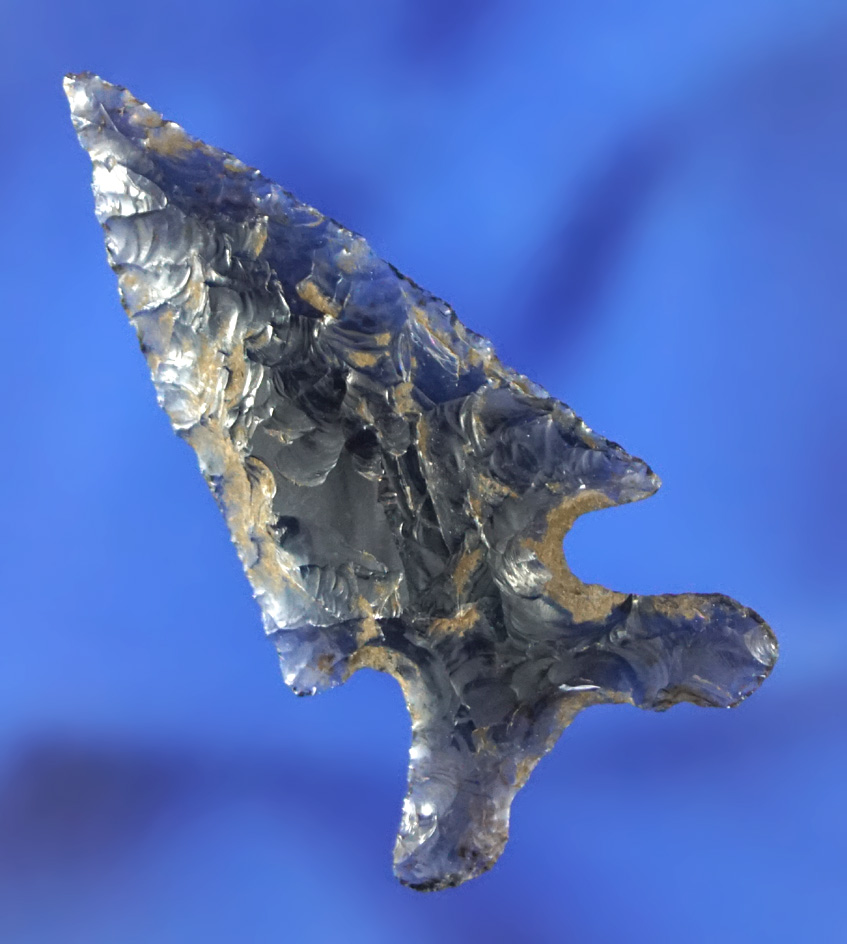 1 5/8" Elko made from highly translucent obsidian found in Oregon.