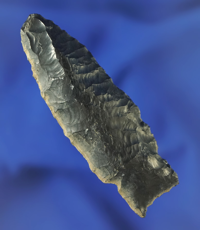 Uniquely styled 2 7/16" Paleo Windust that is heavily patinated found near Lake County Oregon.