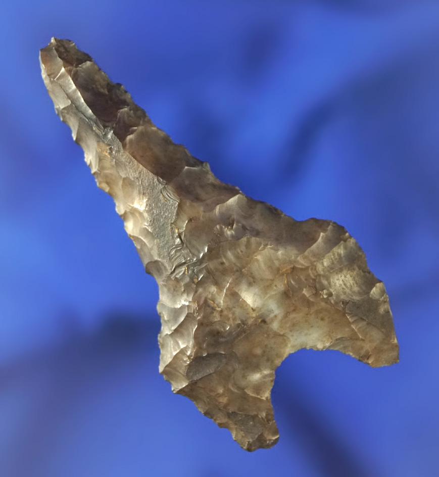 2 3/8" rare style Triple T found near the Columbia River Valley made from brown Jasper.  Jackson COA