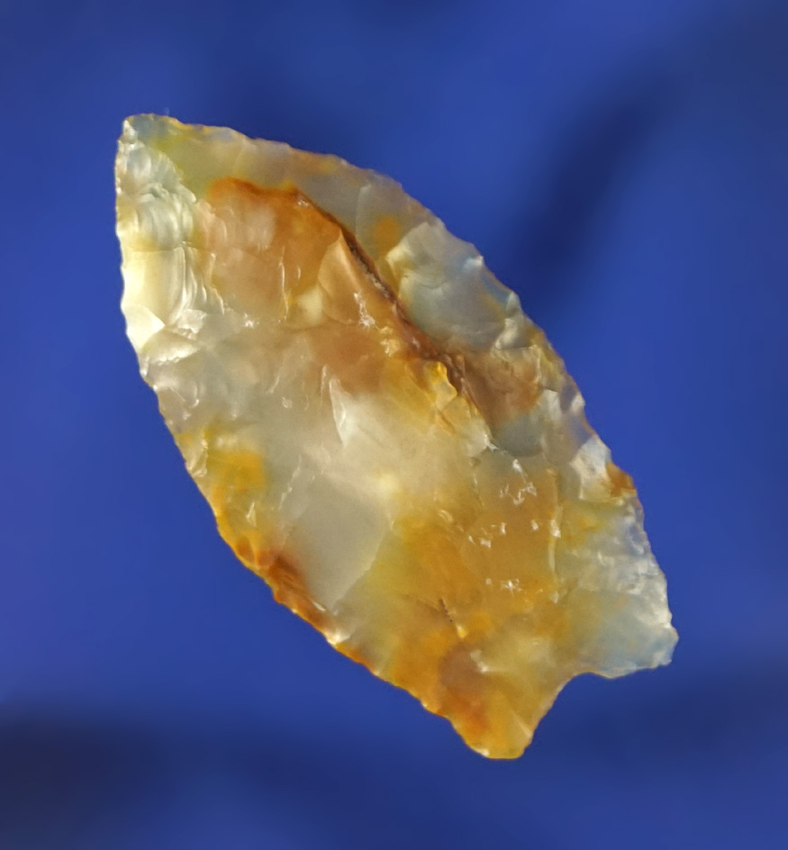 1 5/16" Paleo Spedis made from beautiful multicolored clear and gold agate found in Oregon.