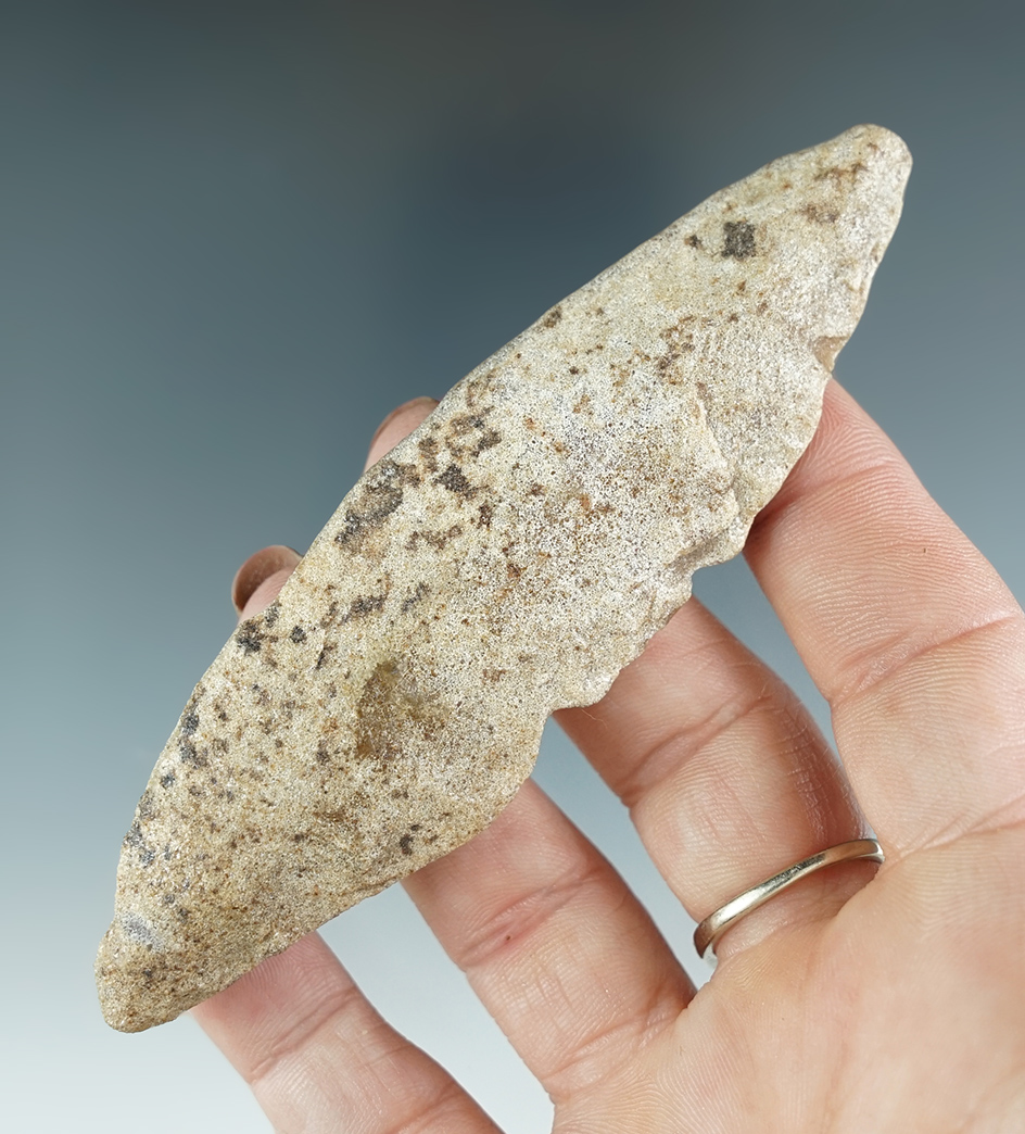 Rare! 4 1/4" Solutrean Leaf Blade in nice condition found in France.