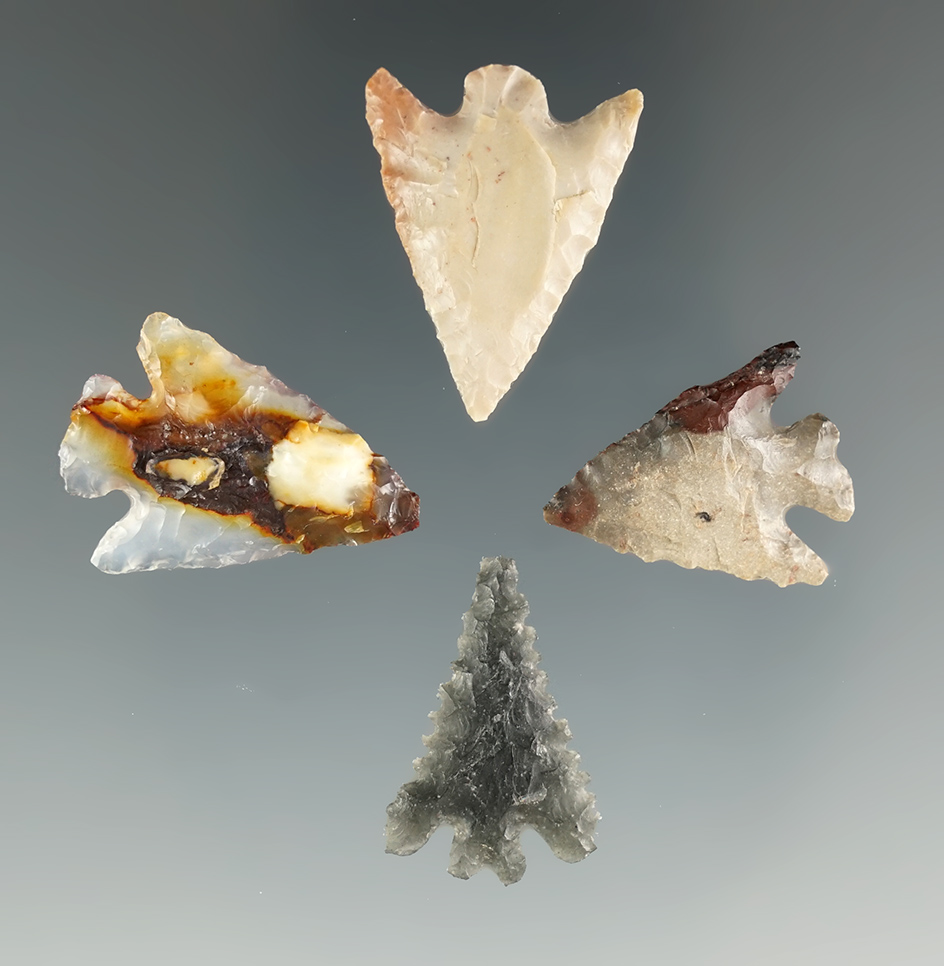 Four very nice Columbia River Gem Points, largest is 1".