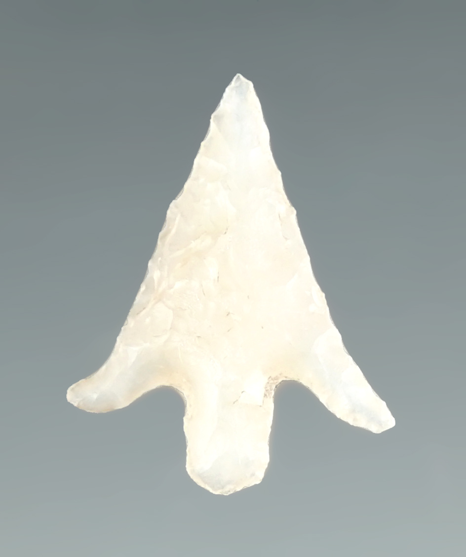 3/4" Wallula Gap with nicely styled ears. Made from clear Chalcedony. Columbia River.