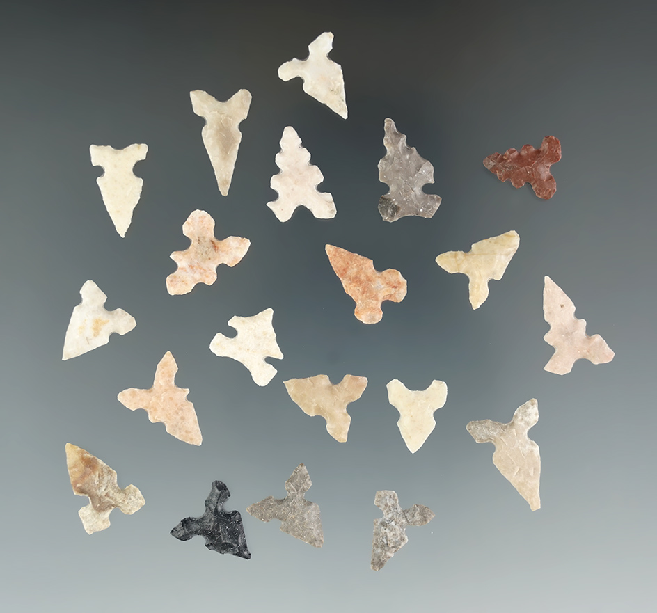 Large group of 20 Toyah Points found in Texas, largest is 13/16".