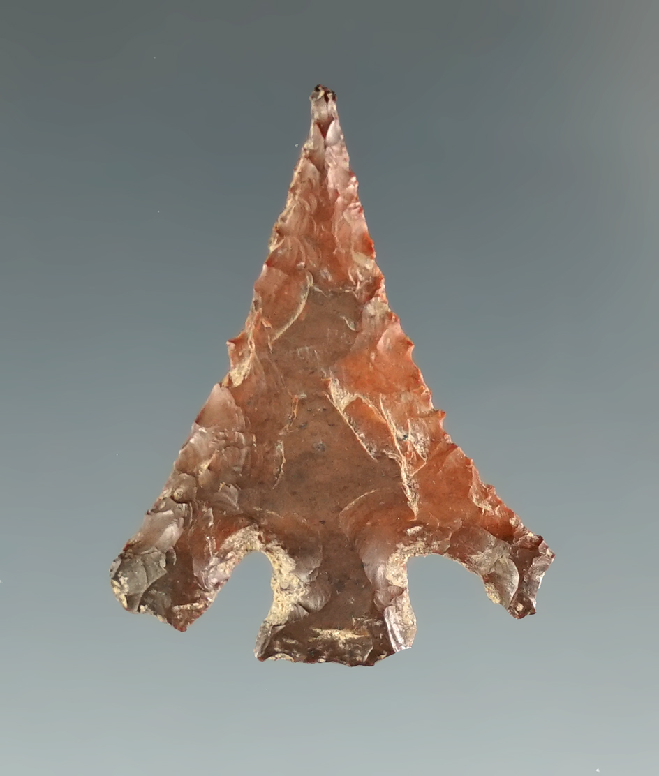 Exceptional flaking and style on this 1 1/8" needle tip Eastgate Point found near the Columbia River