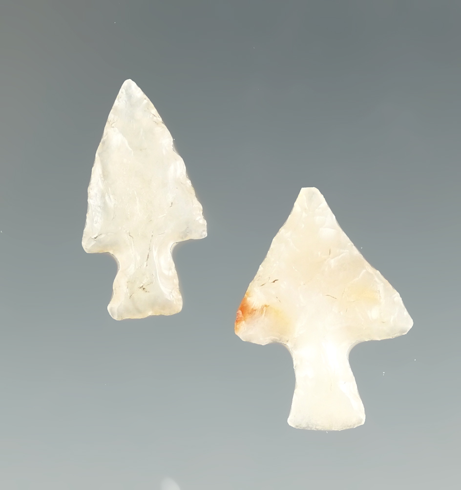 Pair of Wallula gem points found near the Columbia River. Largest is 11/16".