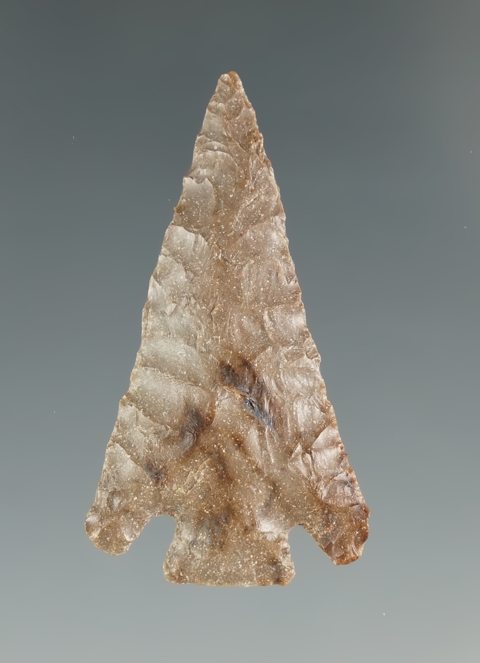 Excellent flaking and style on this 1 7/16" Hells Canyon found near the Columbia River, Oregon.