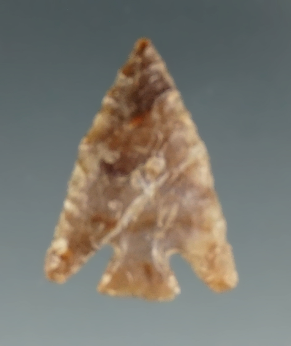 Very thin 15/16" Columbia Plateau that is nicely made from a flake of semi translucent Agate.