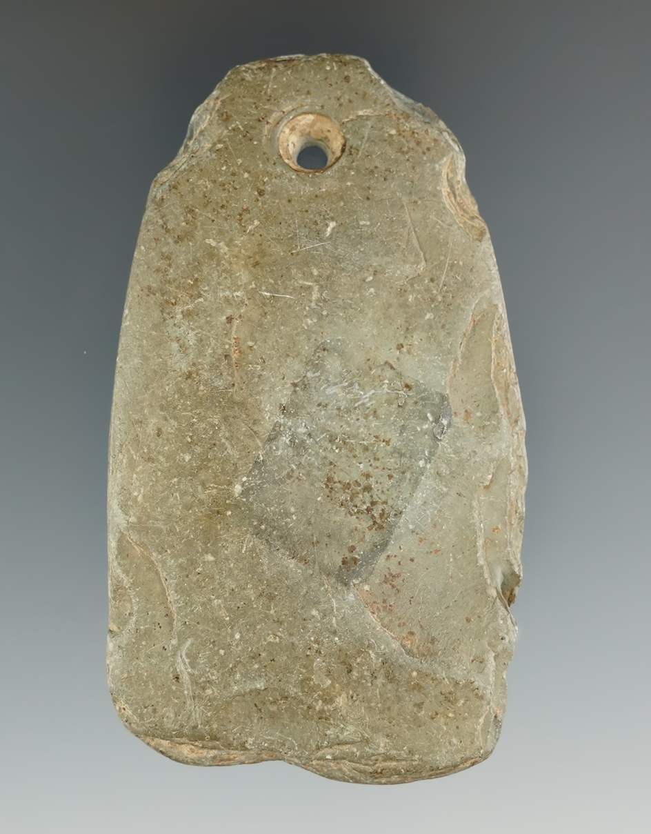 3" slate pendant found in Lucas Co., Ohio.