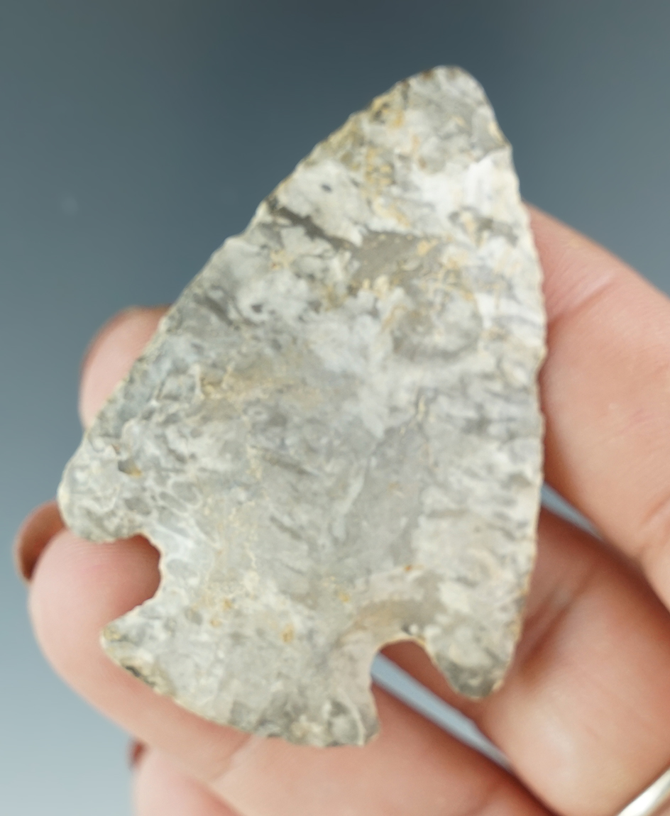 2 3/16" Hopewell found in Illinois. Ex. Shierbon, Jim Hogue Collections.