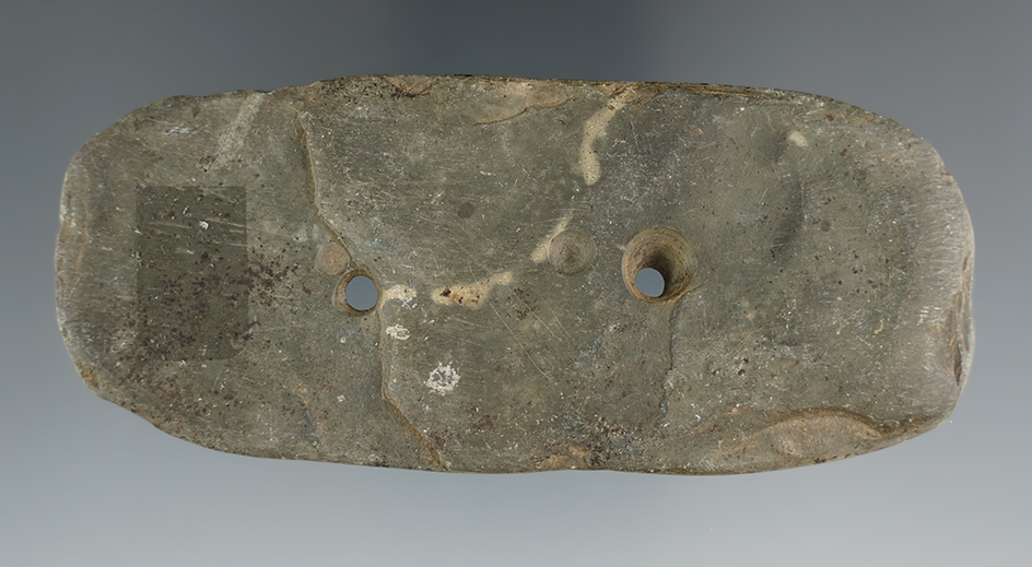 4 3/16" Slate Gorget found in Warren Co., Ohio.