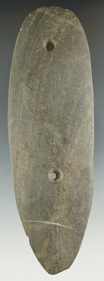 5 5/16" Gorget found in Warren Co., Ohio.