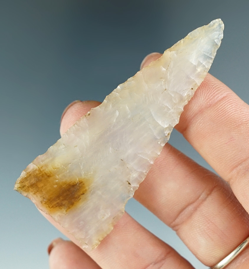 Beautifully translucent Agatized wood 2 11/16" Plateau Pentagonal Knife - Columbia River region.