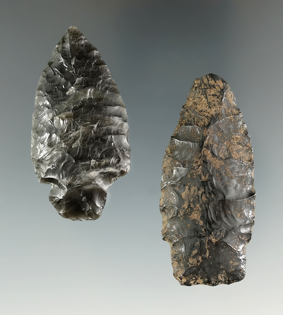 Nice pair of Oregon Points including a 2 1/16" Scottsbluff and a 1 15/16" Tuolumne Notched.