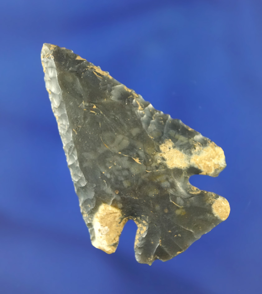 2 7/16" Thebes made from Sonora Flint. Found in Christian Co., Kentucky.  Bennett COA.