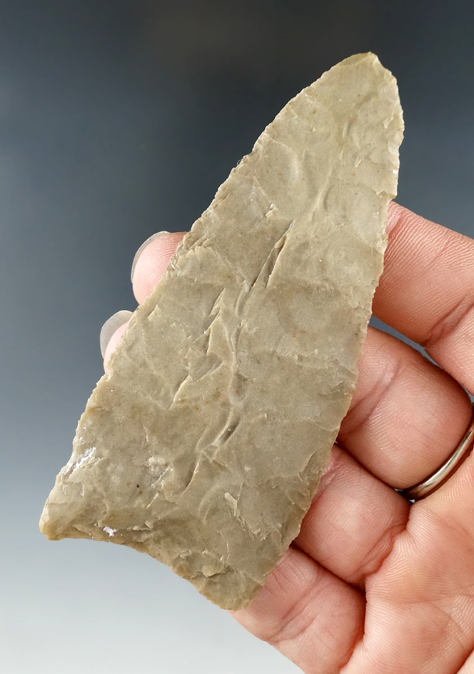 Very thin 3 1/2" Kinney that is well patinated, found in Texas.