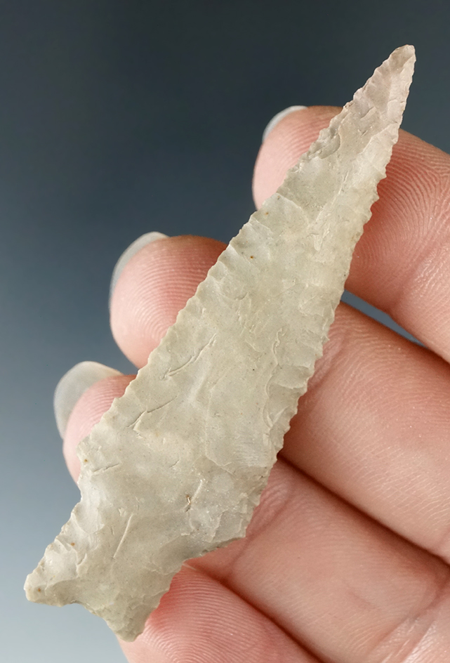 Ex. Museum! Excellent flaking on this 2 1/2" Darl point found in Texas.