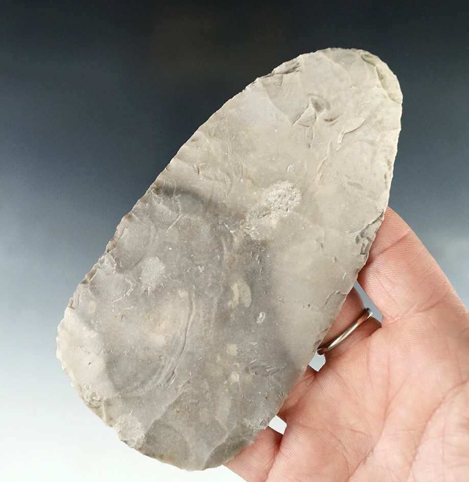Ex. Museum! Thin and nicely flaked 4 13/16" Flint blade that was glued to a board, found in Texas.