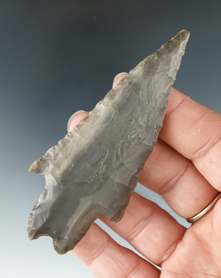 Ex. Museum! Classic style 3 7/16" Pedernales point found in Texas.