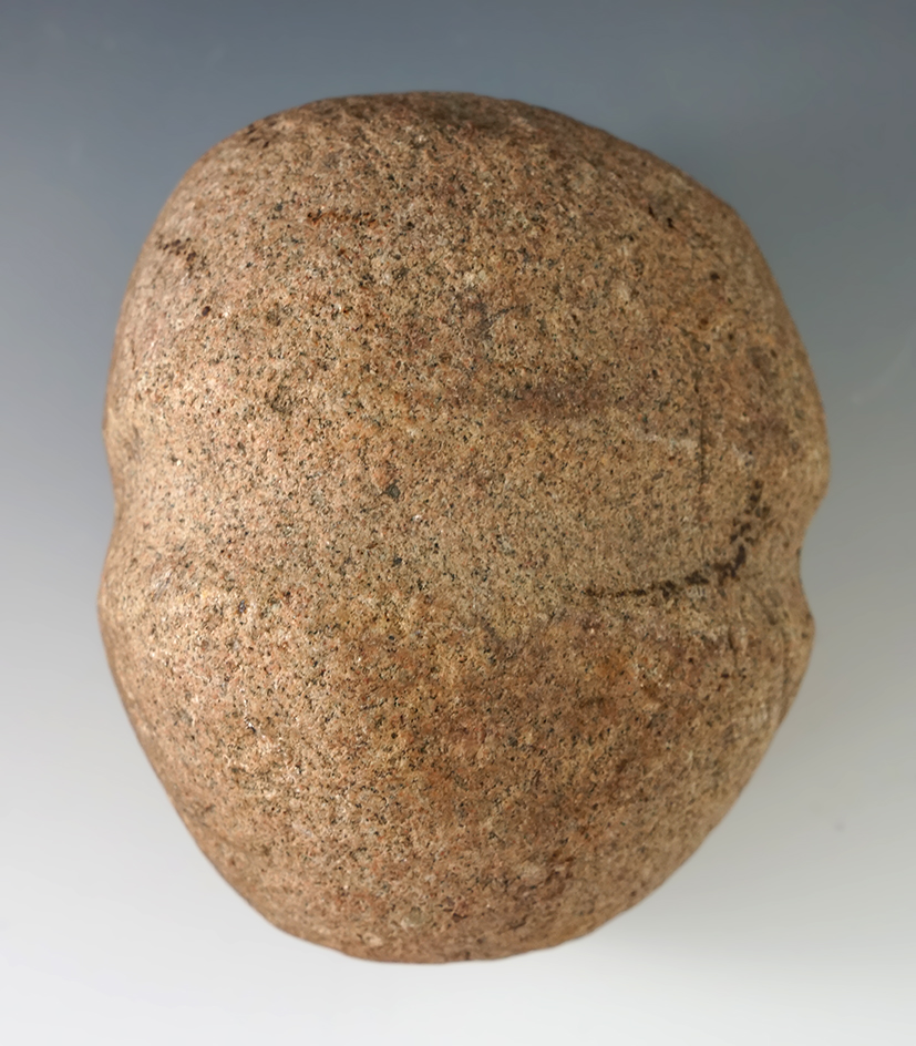 Large and heavy 5 3/4" long Full Grooved Midwestern Maul made from Quartz. Ex. Paul Hothem.