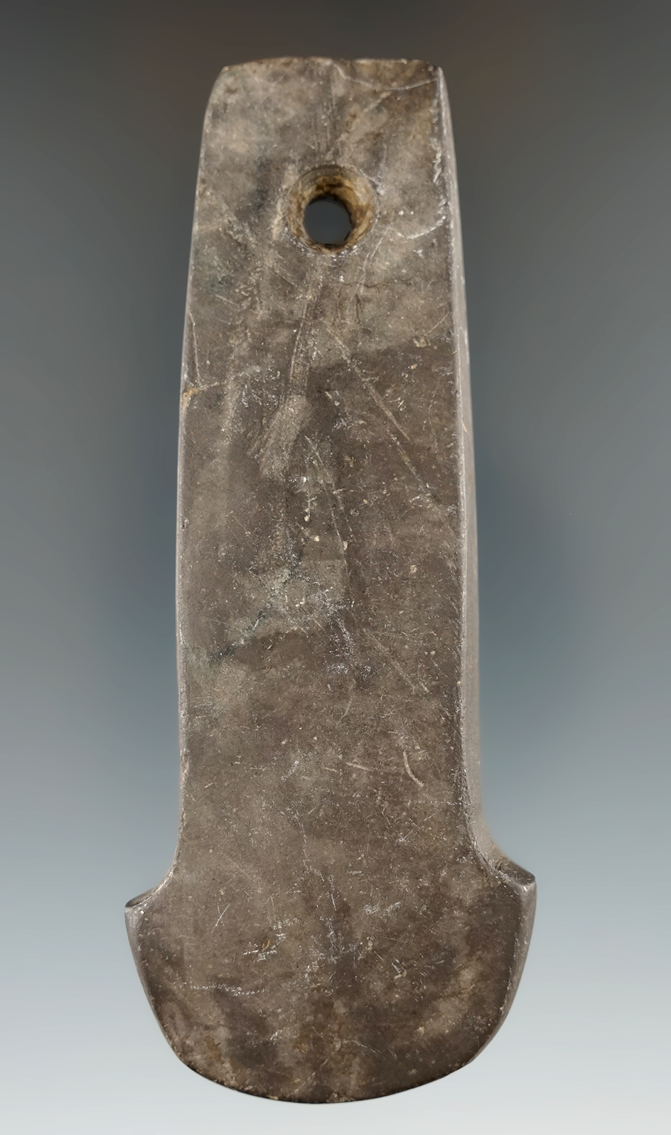 4 1/8" Adena Anchor Pendant. Crawford Co., Ohio. Davis COA.  Ex. Lee #4045, Dilley, Jerre Wall.