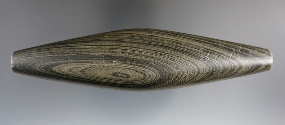 5 3/4" Undrilled Expanded Center Gorget. Marion Co., Ohio. Pictured. Ex. Crane, Hensel, Helman.