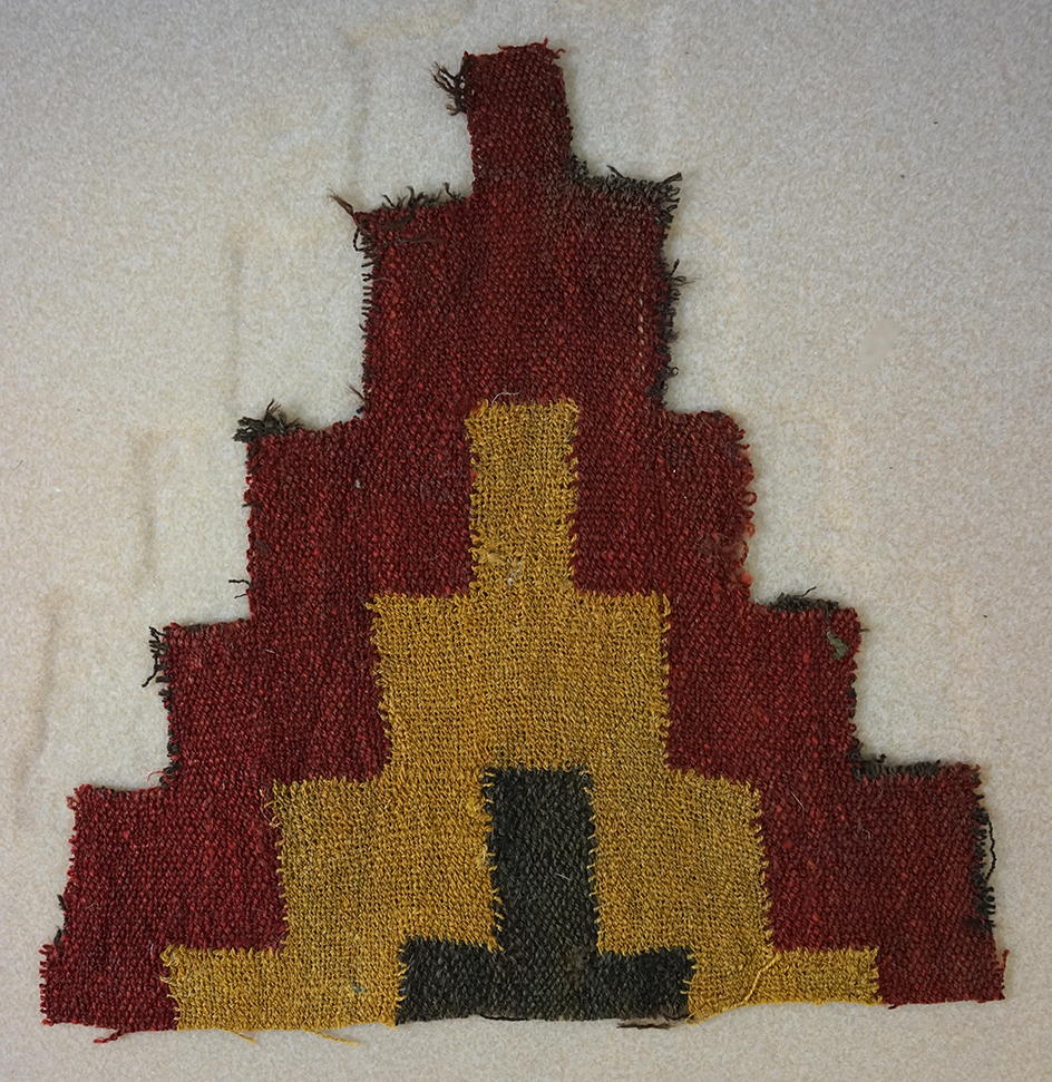 Large 9" tall section of colorful Inca Fabric circa A.D. 700-1000 found in Peru. Ex. Len Weidner.