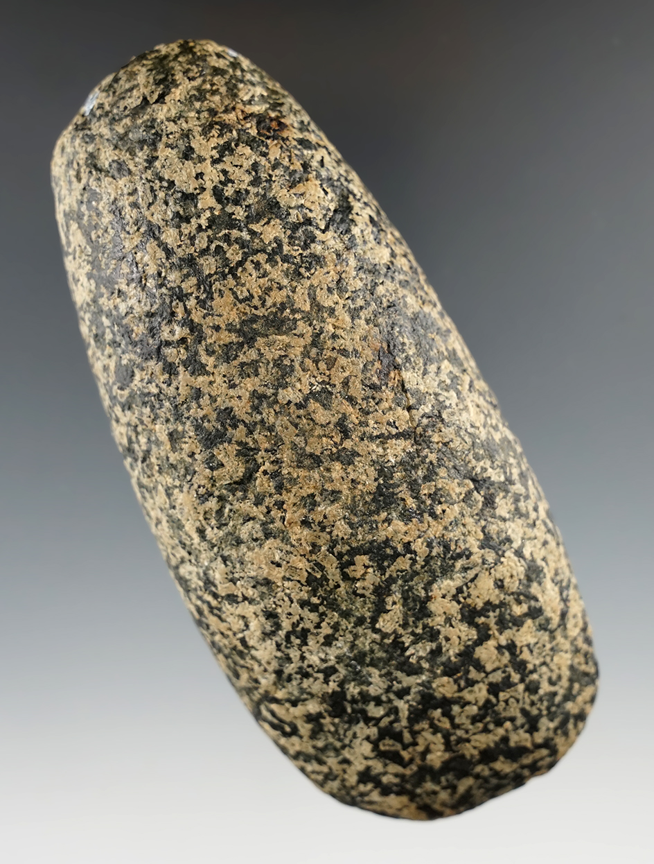 4 1/2" Granite Celt in nice condition found in Knox Co., Ohio.