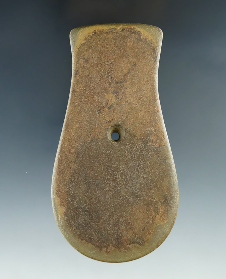 4 3/16" Adena Keyhole Pendant found in Lorain Co., Ohio. Ex. Hills, Payne, Hooks, Dilley.