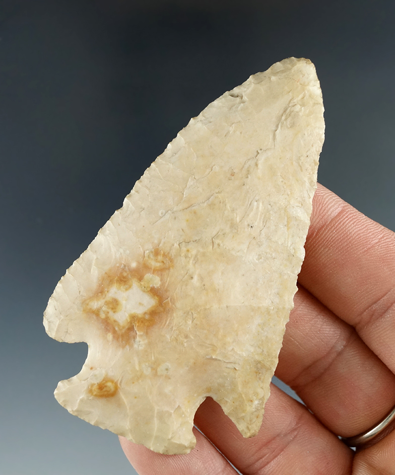 3" Knobbed Hardin that is nicely styled well flaked, found in Adams Co. Illinois. Jackson COA.