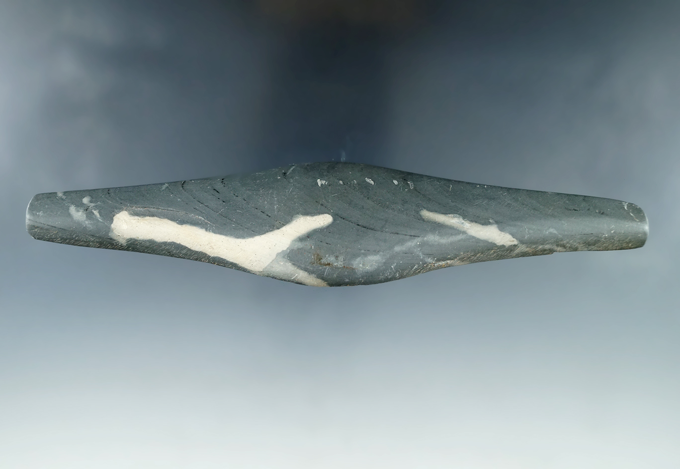 Nice! 6" Undrilled Adena Expanded Center Gorget found in Huron Co. Ohio.