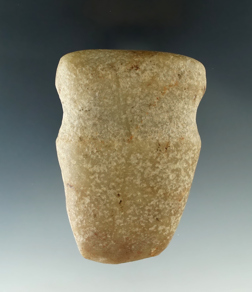 Rare material! 3 3/8" Well-crafted Full Grooved Axe made from Quartz, found in Huron Co. Ohio.