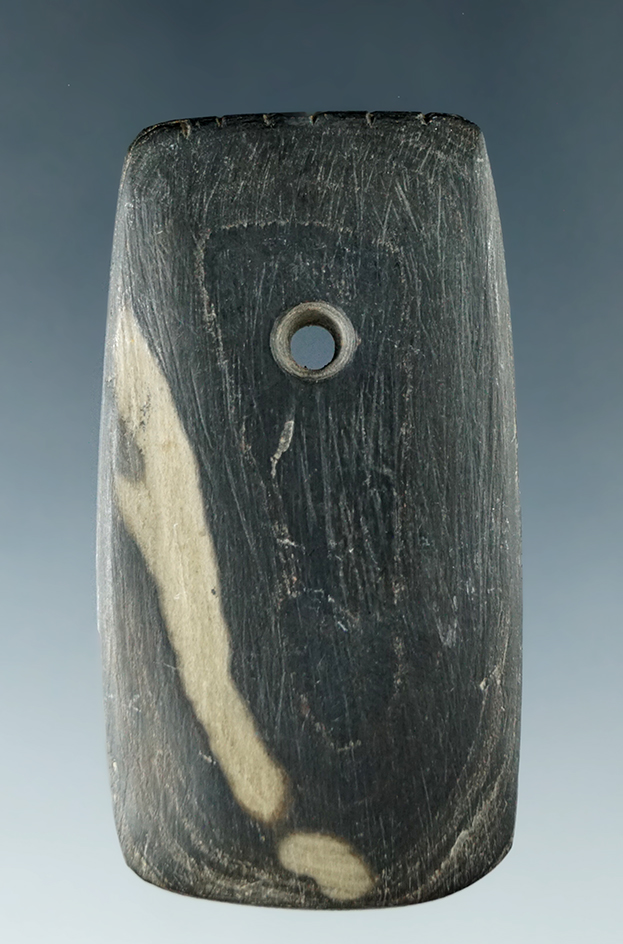 2 3/8" Slate Pendant with nice warm tracks and tallies on top.