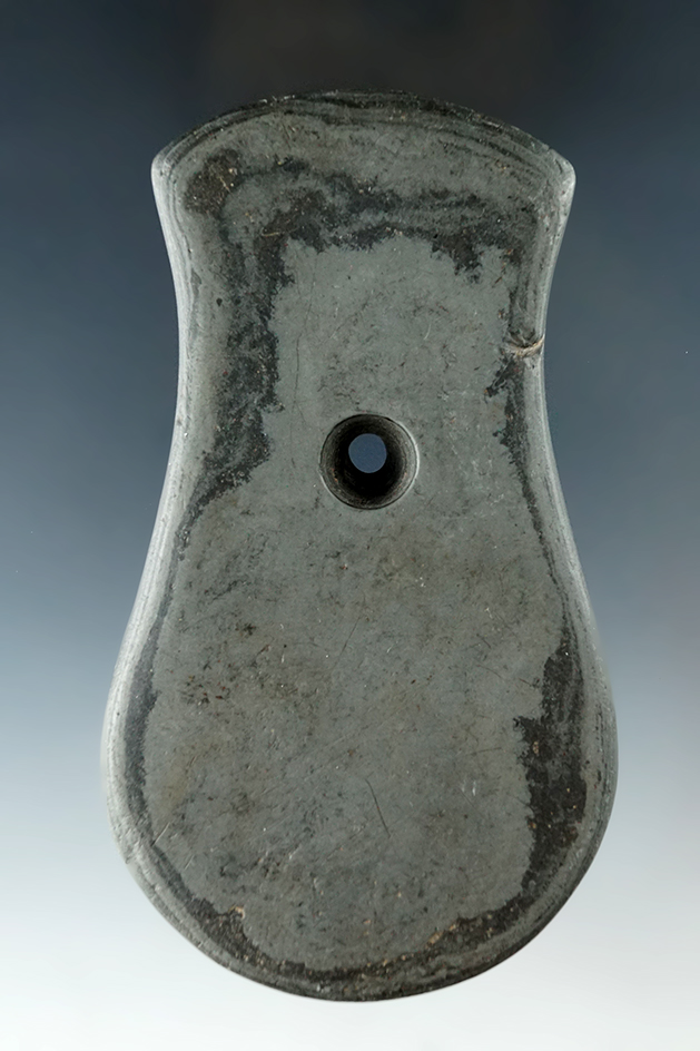 4 7/16" Adena Keyhole PendantFound on "Rose Hill" in Darke Co., Ohio by Garry Mumaw.