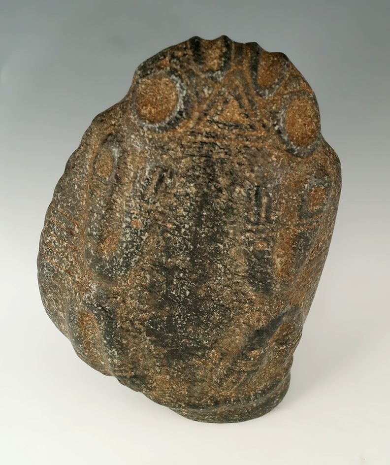 Very unique 7 1/2" Mating Zemi found in Hispaniola. Circa 1200-1500 A. D. Ex. Toplak Collection.