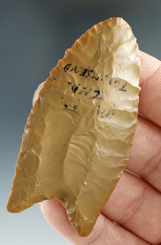 Exceptional! 2 5/8" Paleo Fluted Clovis - Carter Cave - Jay Co. Indiana. Ex. Earl Townsend. Davis G-