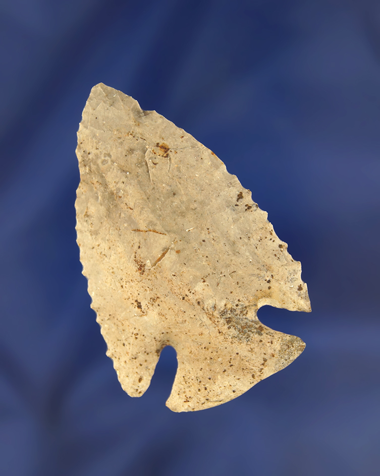 2 7/16" Nicely serrated Archaic Deep Notch found in Ohio.