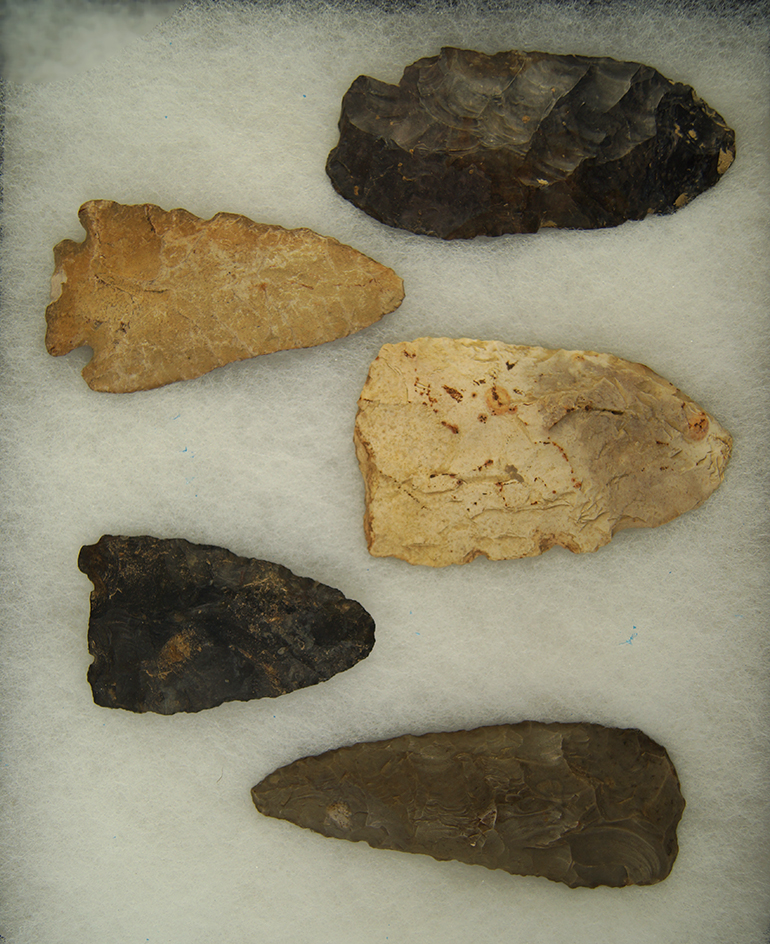 Group of 5 Knives found by the Kurtz Family on their farm near Tiro, Crawford Co., Ohio.