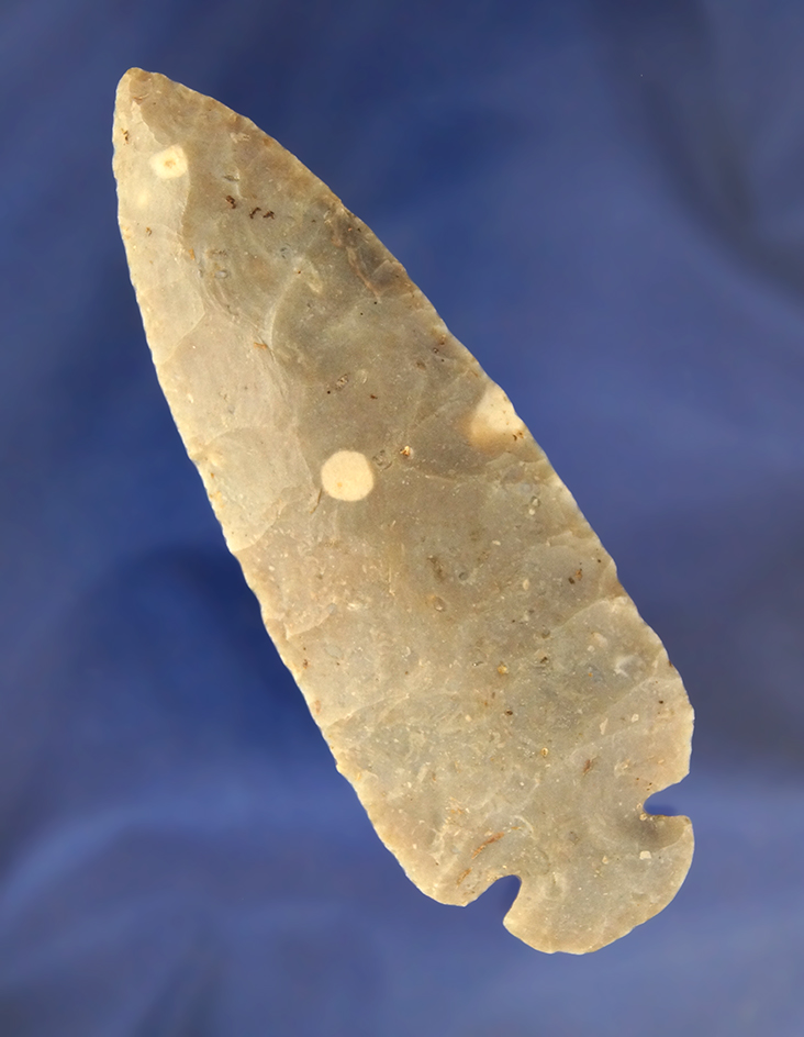 4" Flint Ridge Flint Dovetail found in Licking Co., Ohio.  Comes with Perino, Jackson,  Davis G9 COA