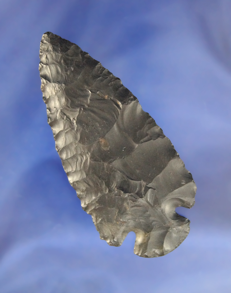 3 1/4" Classic Dovetail made of glossy Zaleski Flint. Found in Fayette Co. Ohio.