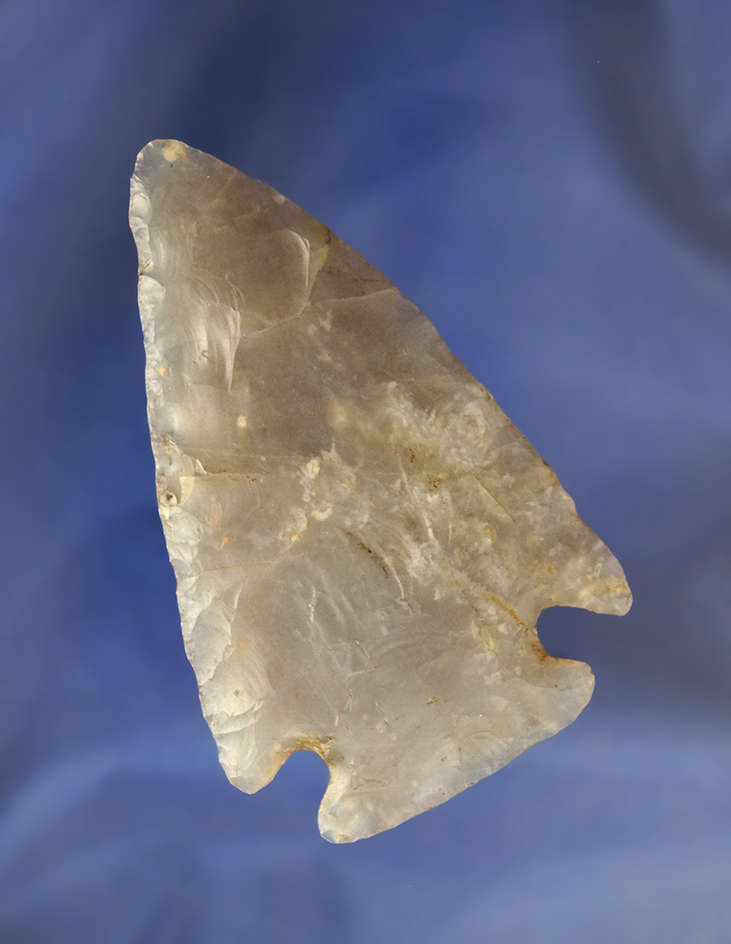 3 1/8" Translucent Flint Ridge Flint Hopewell found in Ross Co., Ohio.
