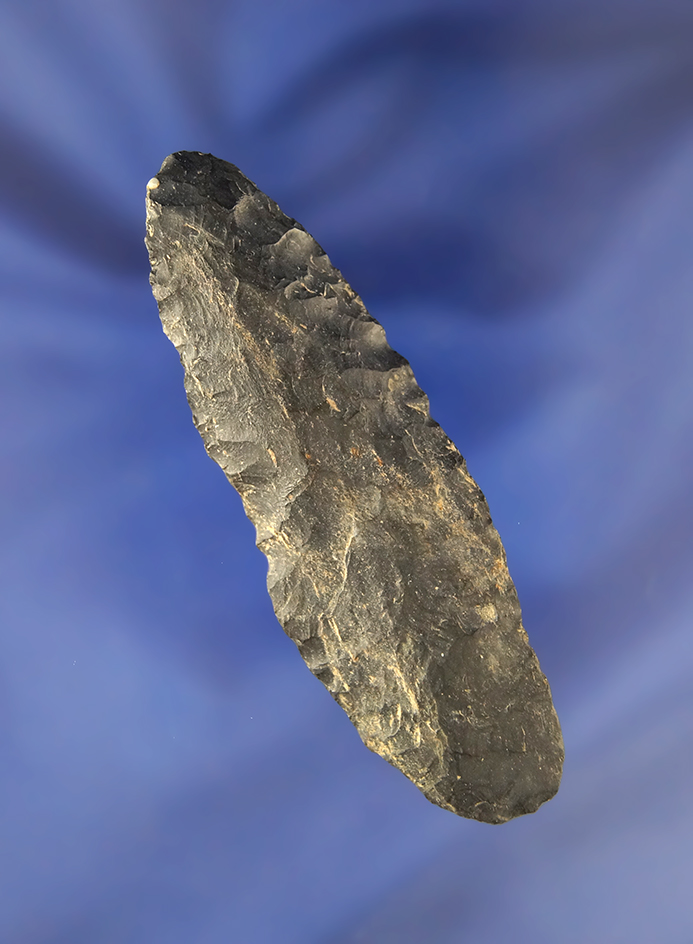 3 3/16" Coshocton Flint Paleo Knife nicely ground lower edges found in Ohio.