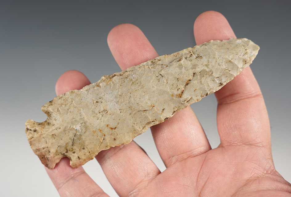 4 7/8" Hopewell point with lots of mineral deposits on the surface. Found in Logan Co., Ohio.