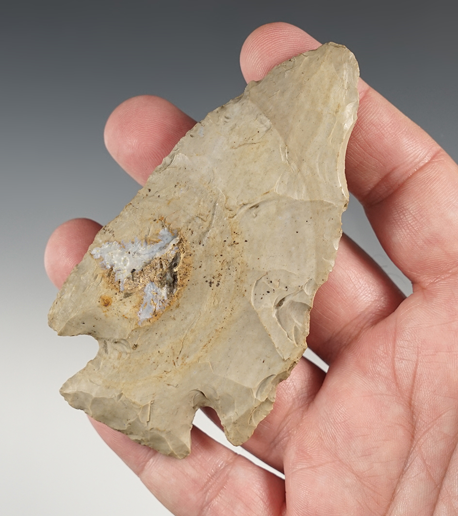 4" Hopewell found 1/4 mile South of a school in Harrod, Auglaize Township, Allen Co., Ohio.