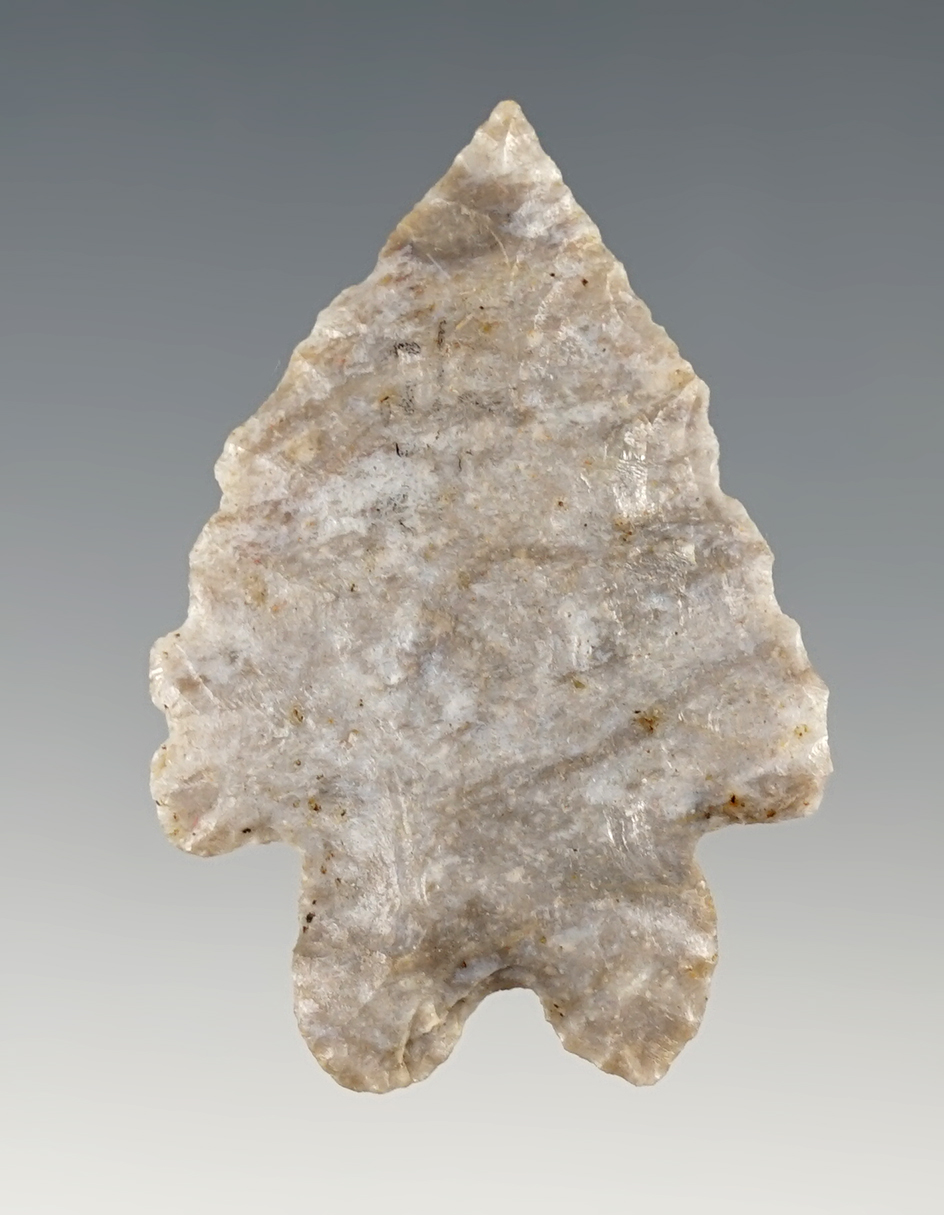 Finely flaked 1 3/4" Ohio Bifurcated point. Thin and well made.