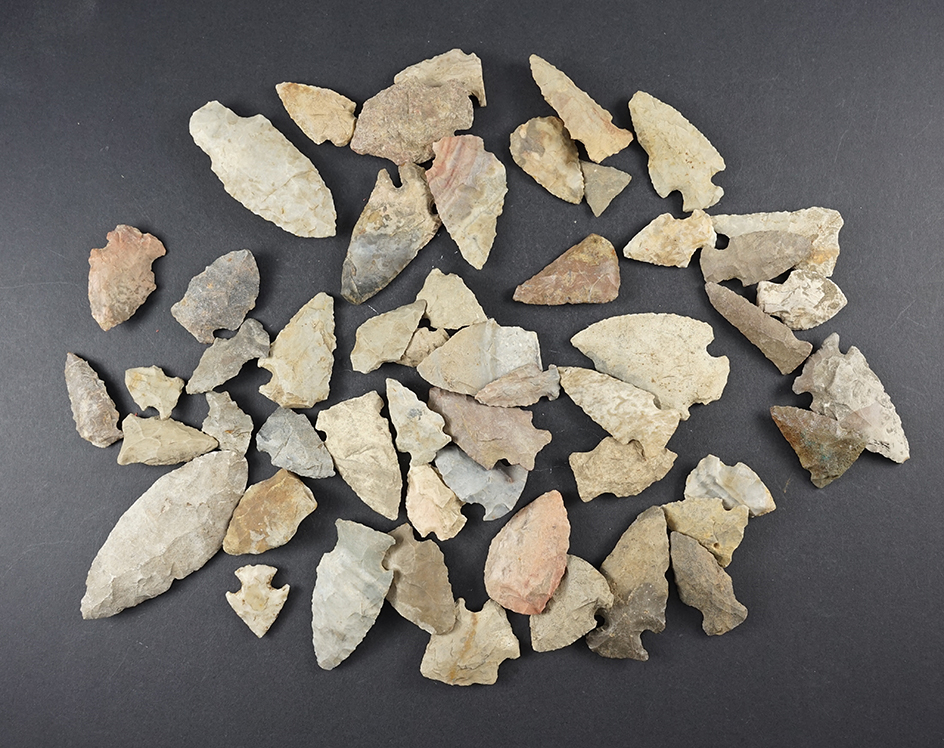 Set of 50 Midwest points. The largest is 2 7/8".