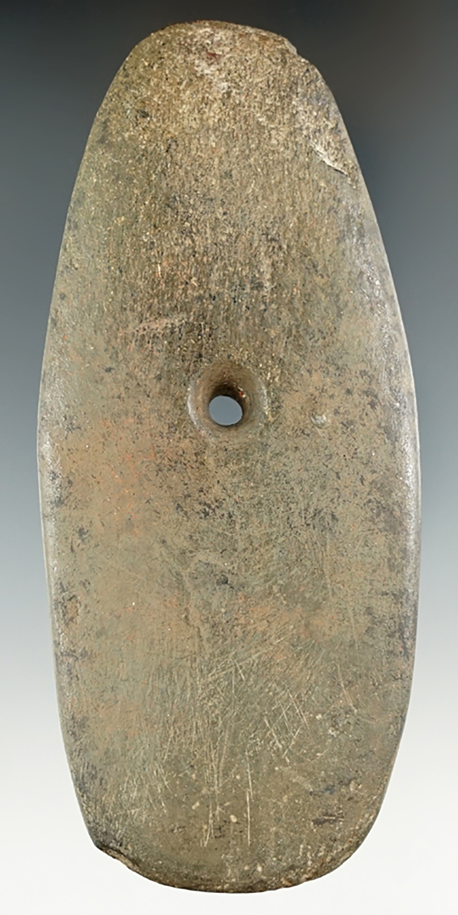 4 13/16" Pendant made from Glacial Slate, found in Hamilton Co., Ohio. Comes with a Bennett COA.