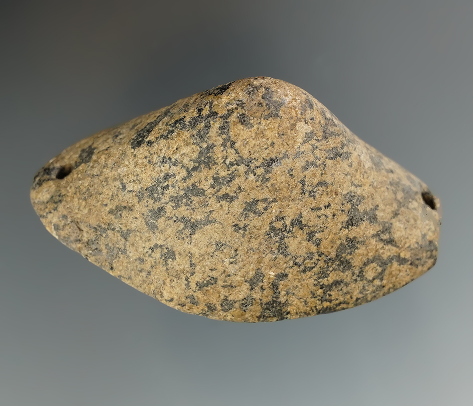 Nice! 2 15/16" Drilled Glacial Kame Hump Gorget  - Lawrence Co., Ohio,  May 4, 1978. Ex. Dale Jones.